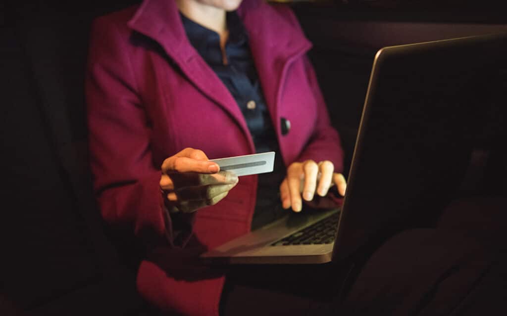 Image of woman purchasing something online