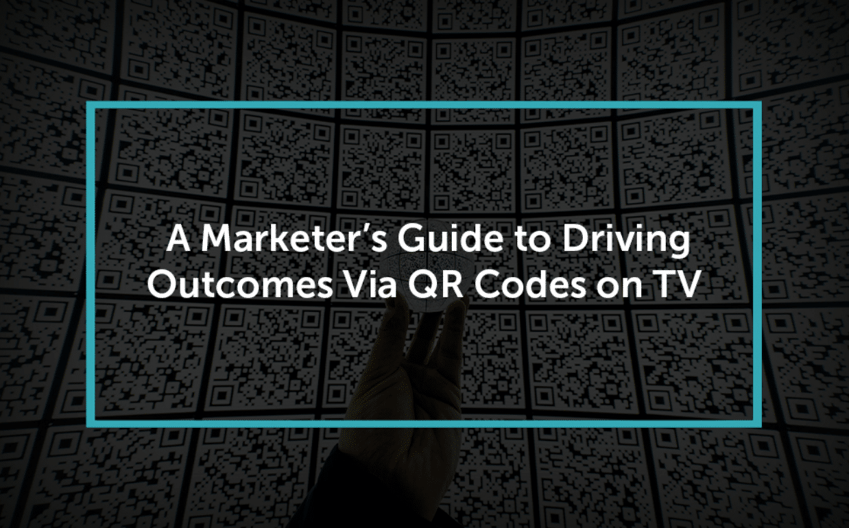 A Marketers Guide to Driving Outcomes Via QR Codes on TV|Wall of QR codes with a hand outstretched|Examples of QR codes being used during television broadcast advertising